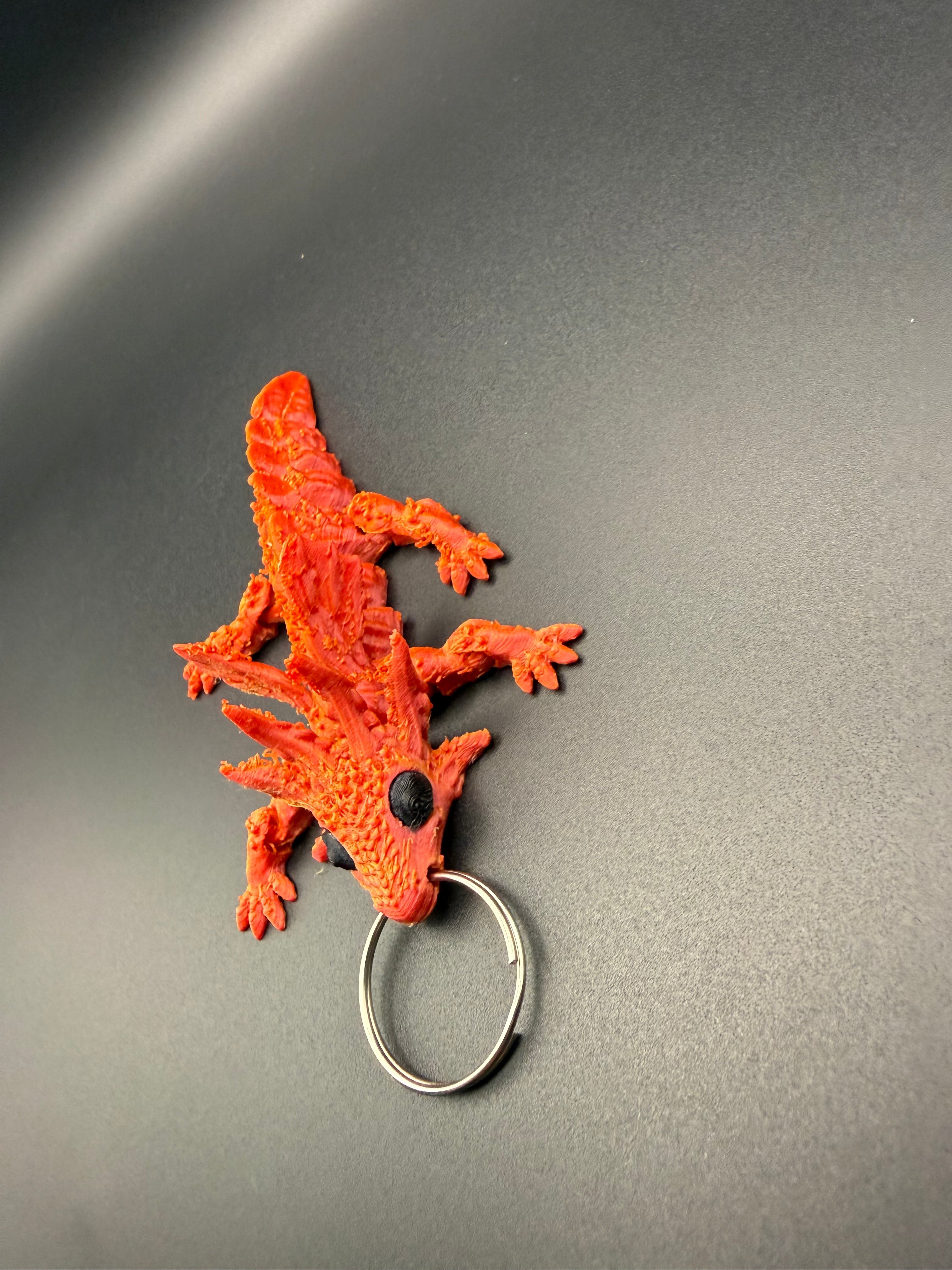 3D printed articulated dragon key ring