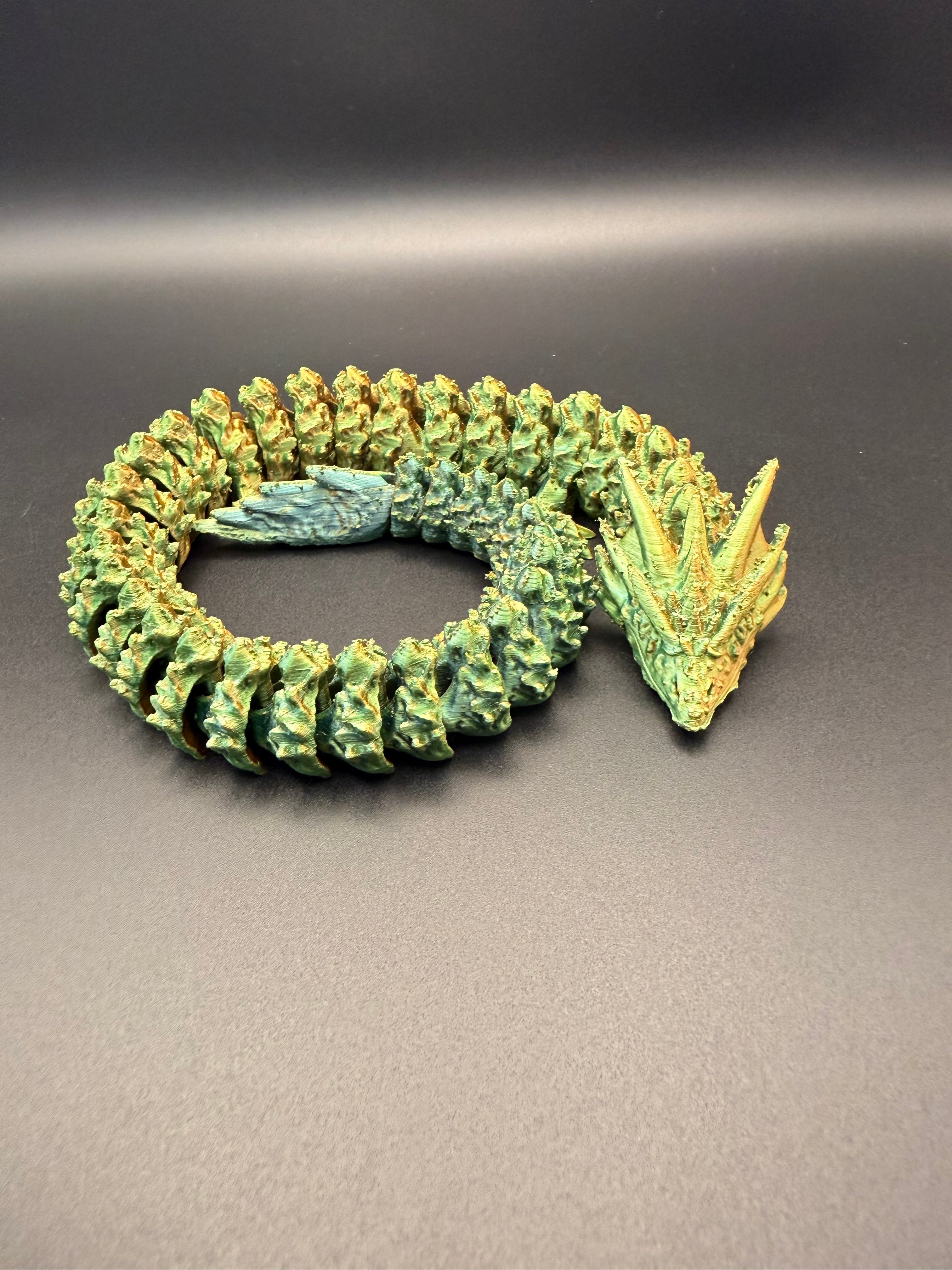 3D printed articulated night spirit dragon