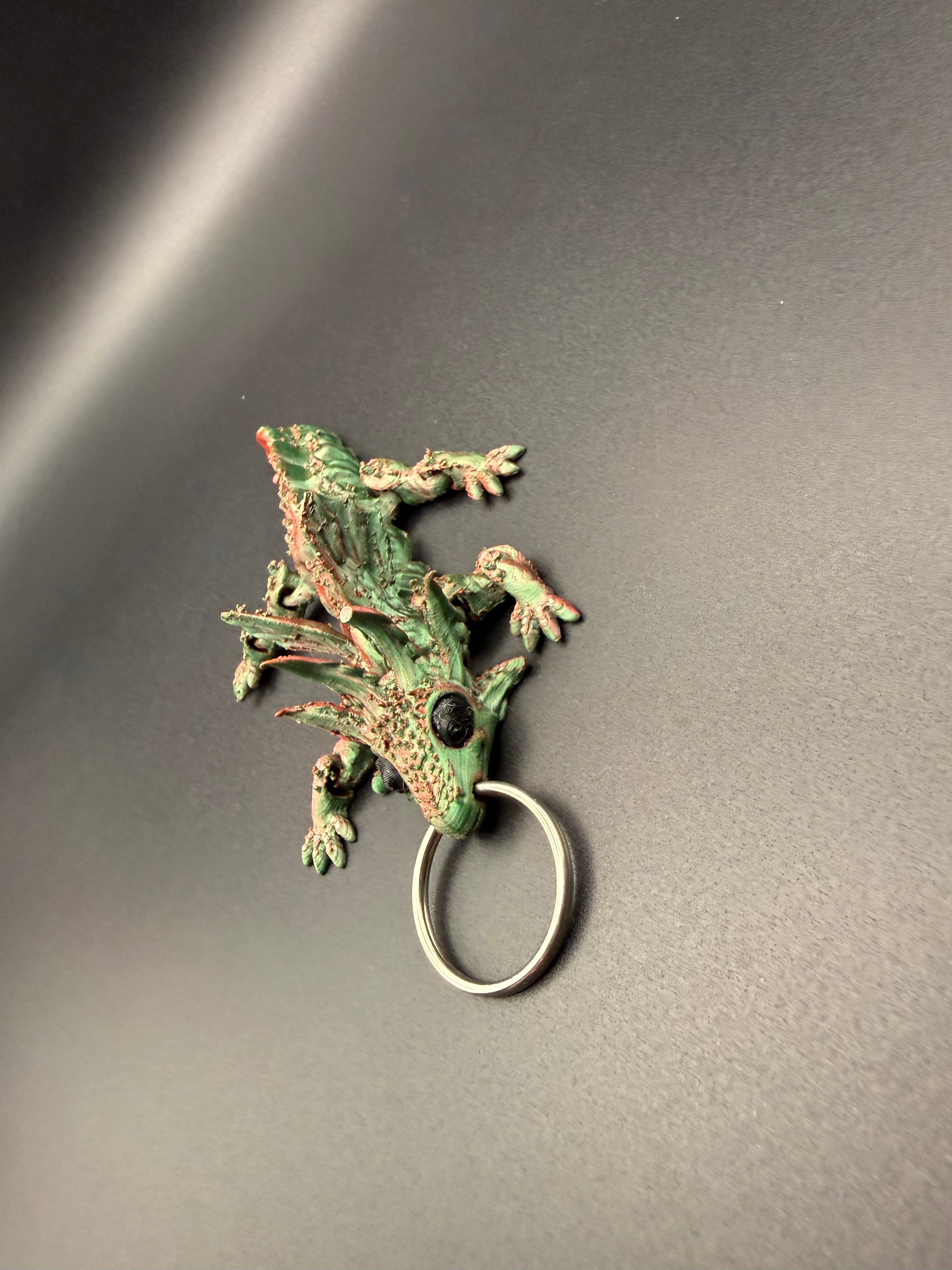 3D printed articulated dragon key ring