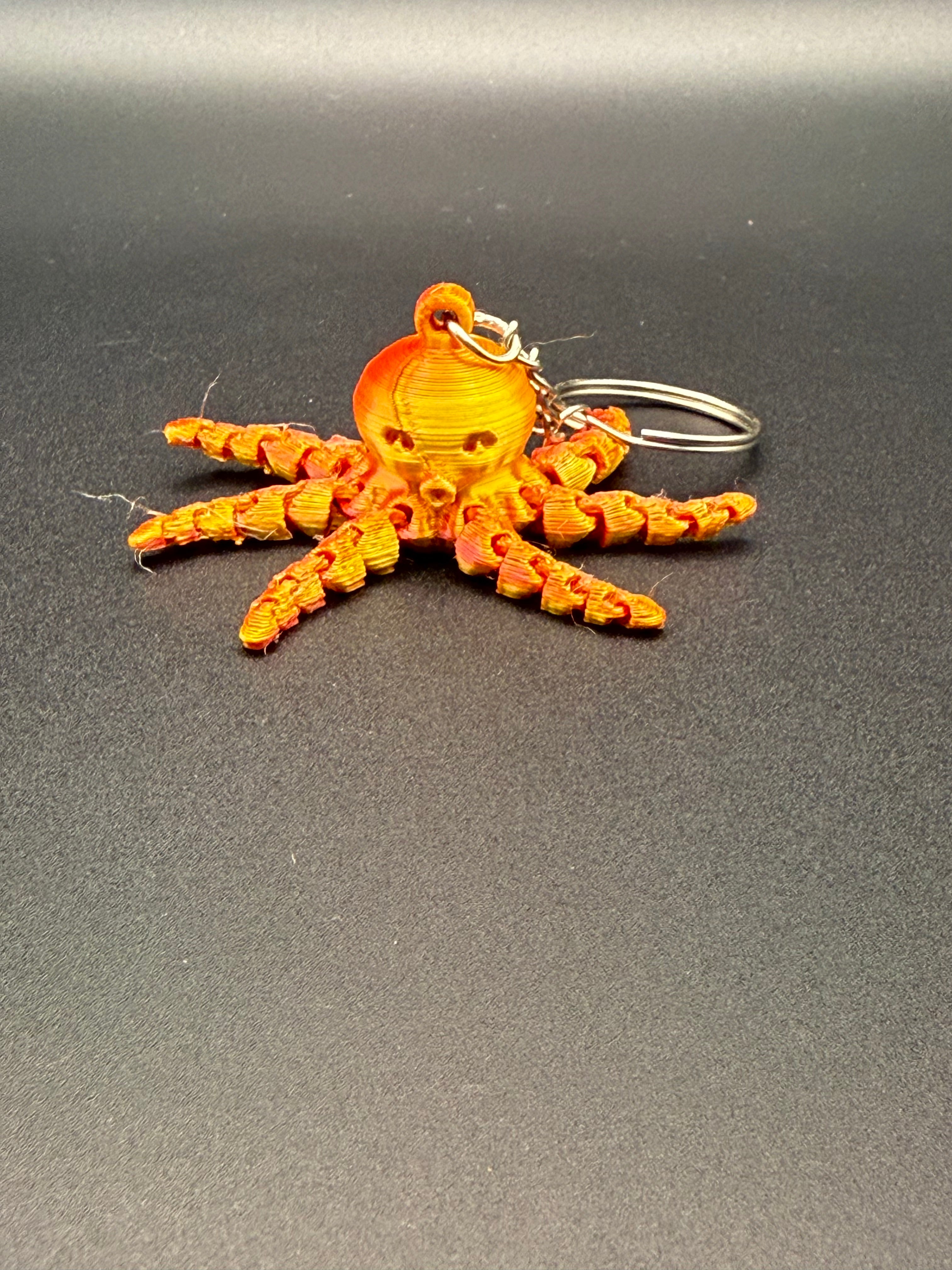 3D printed articulated octopus key ring