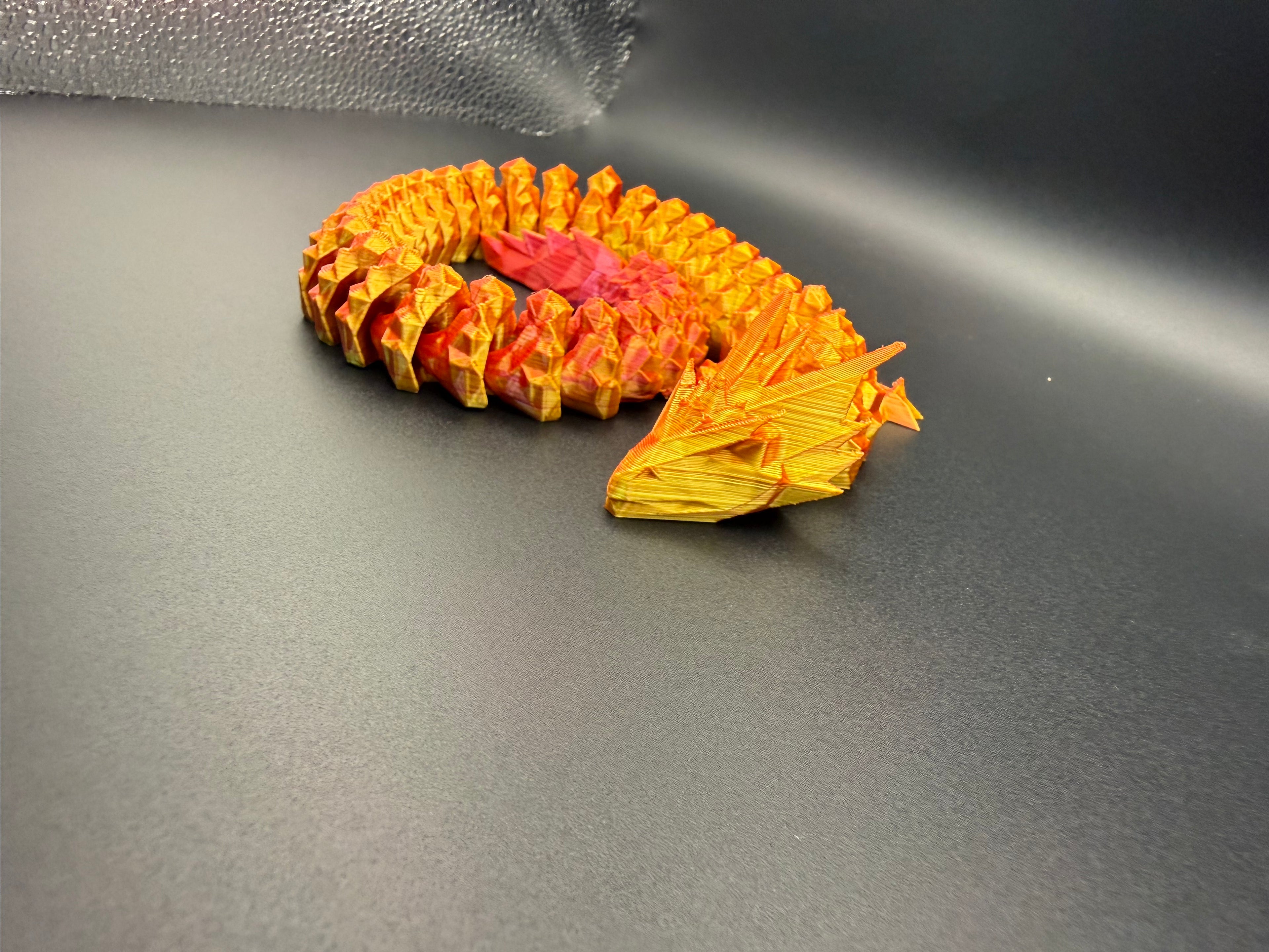 3D printed articulated crystal dragon