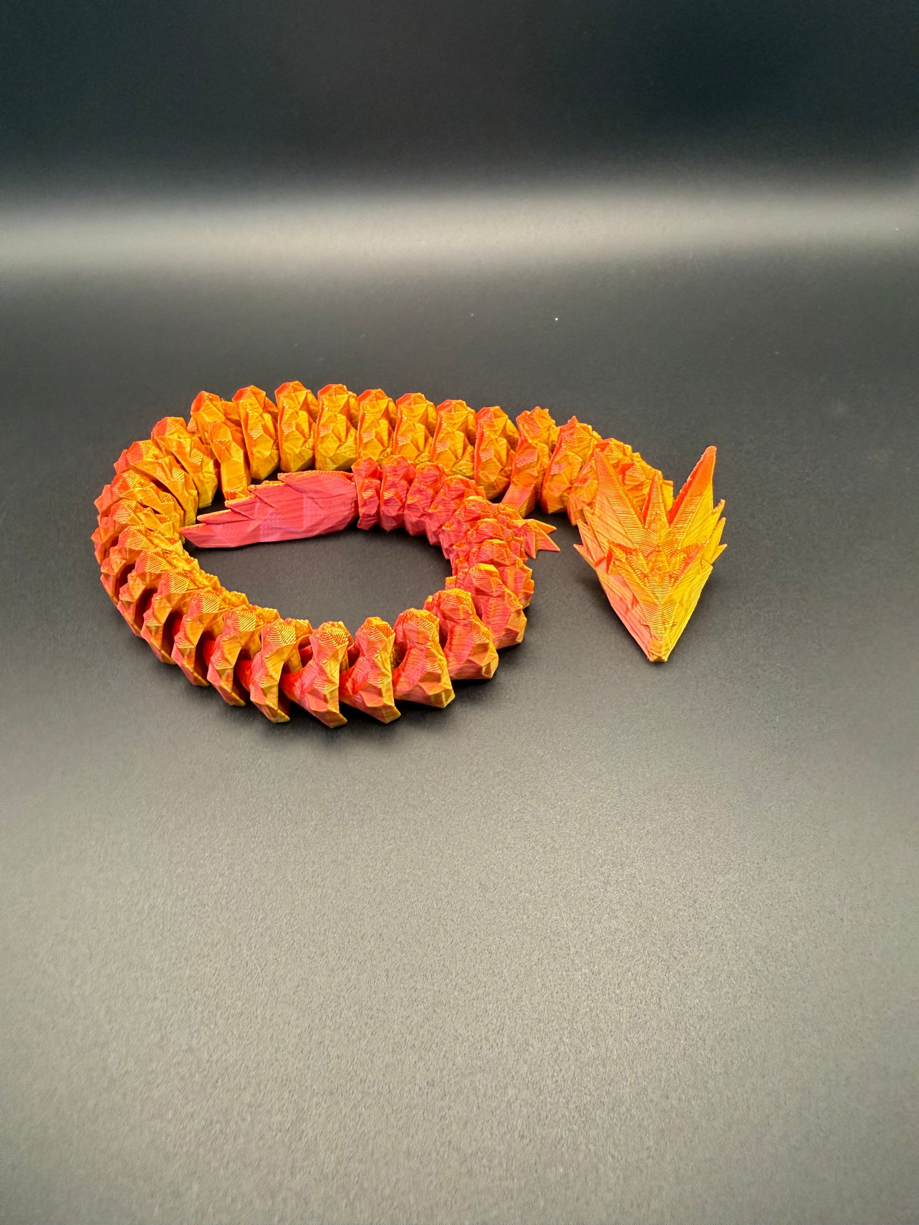 3D printed articulated crystal dragon