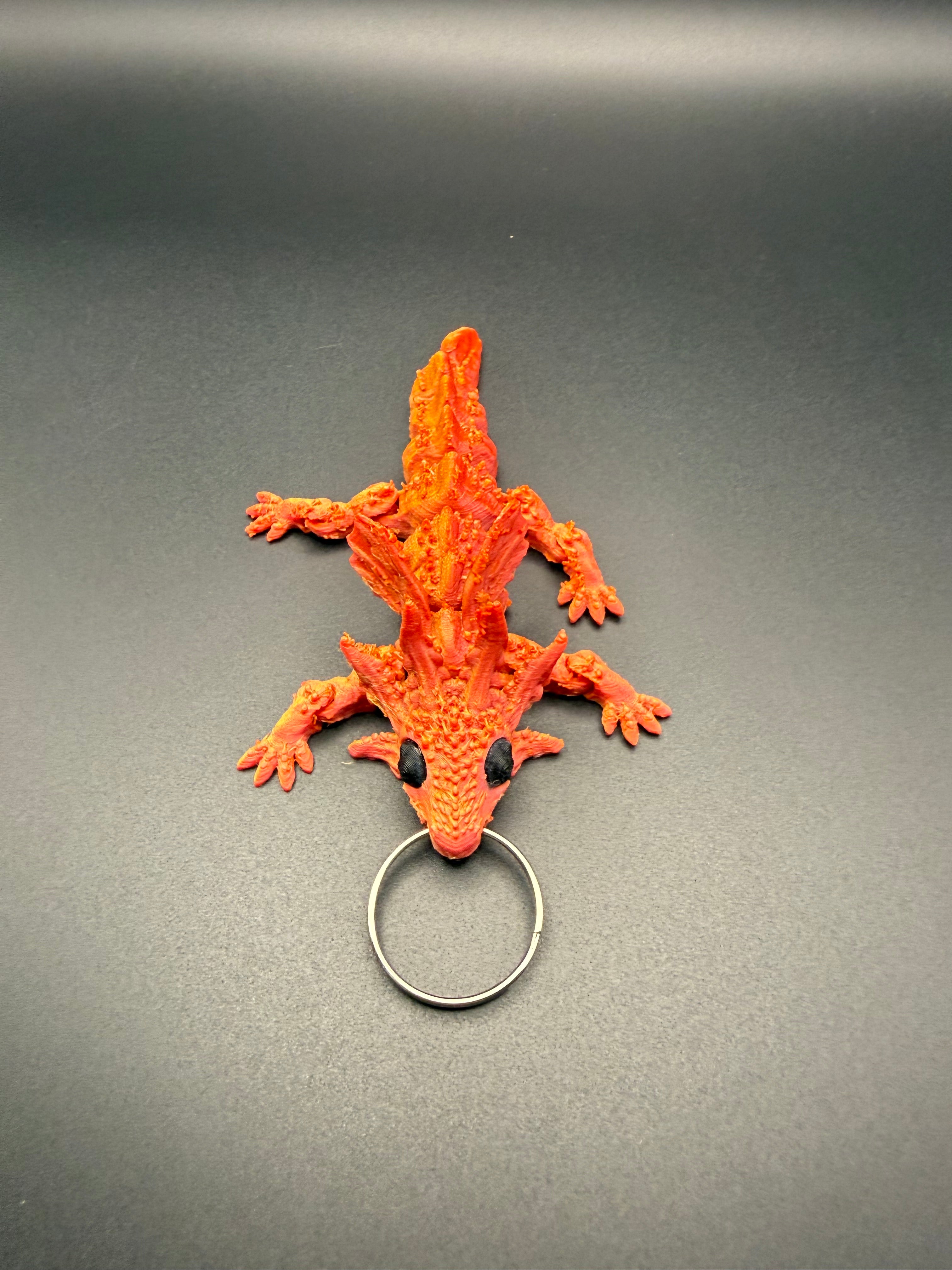 3D printed articulated dragon key ring