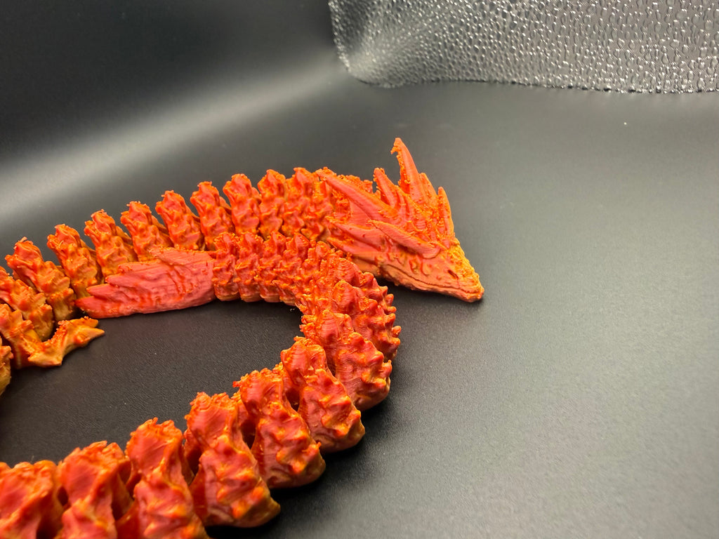 3D printed articulated night spirit dragon
