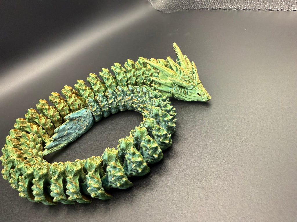 3D printed articulated night spirit dragon