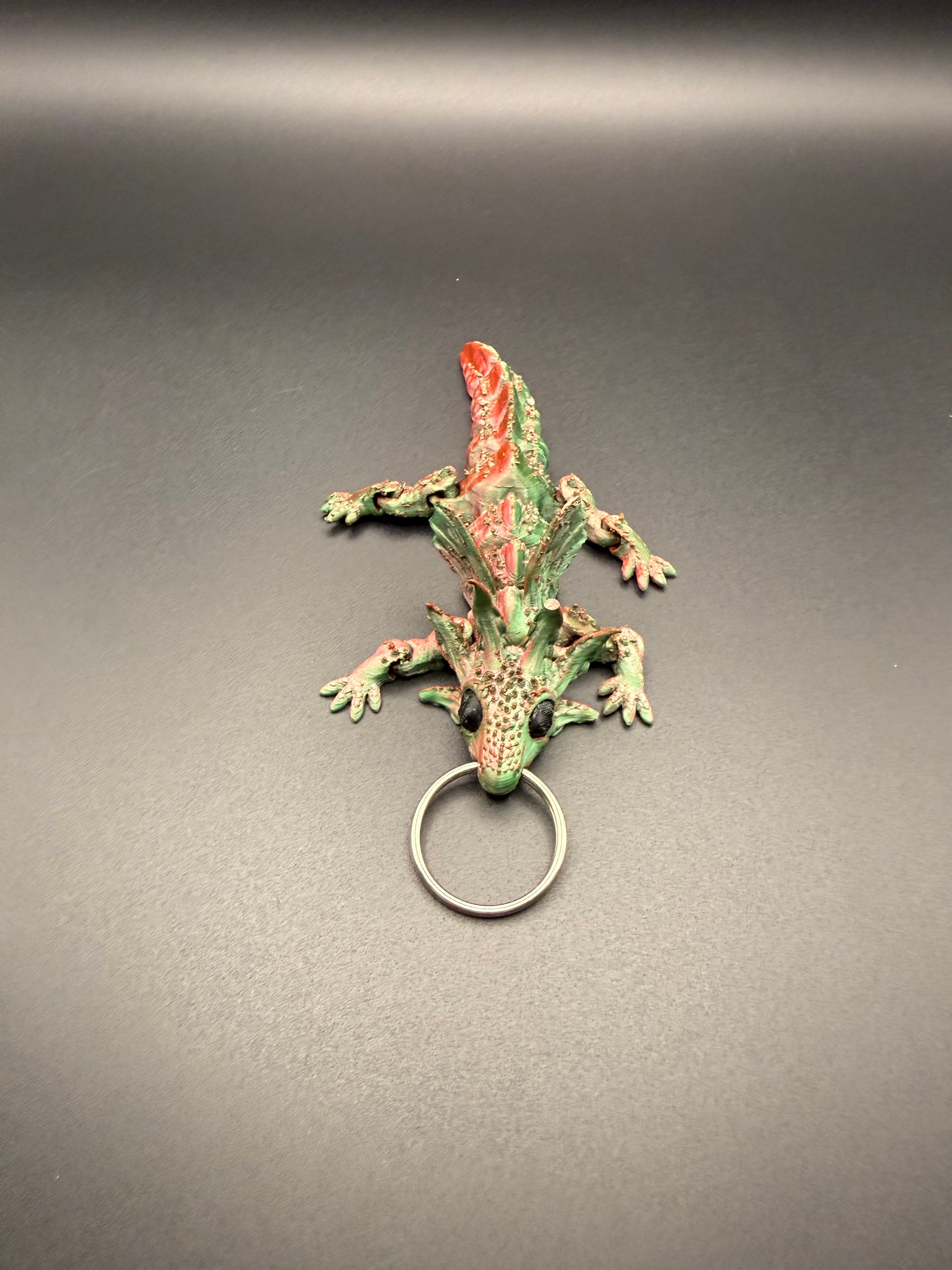 3D printed articulated dragon key ring