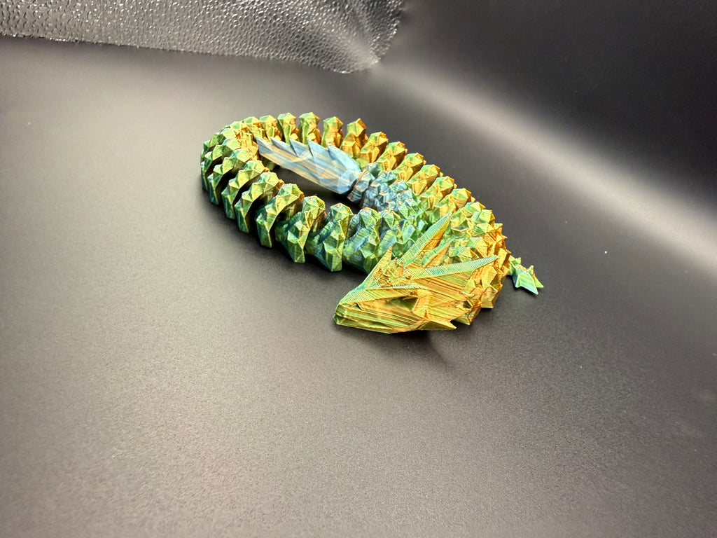 3D printed articulated crystal dragon