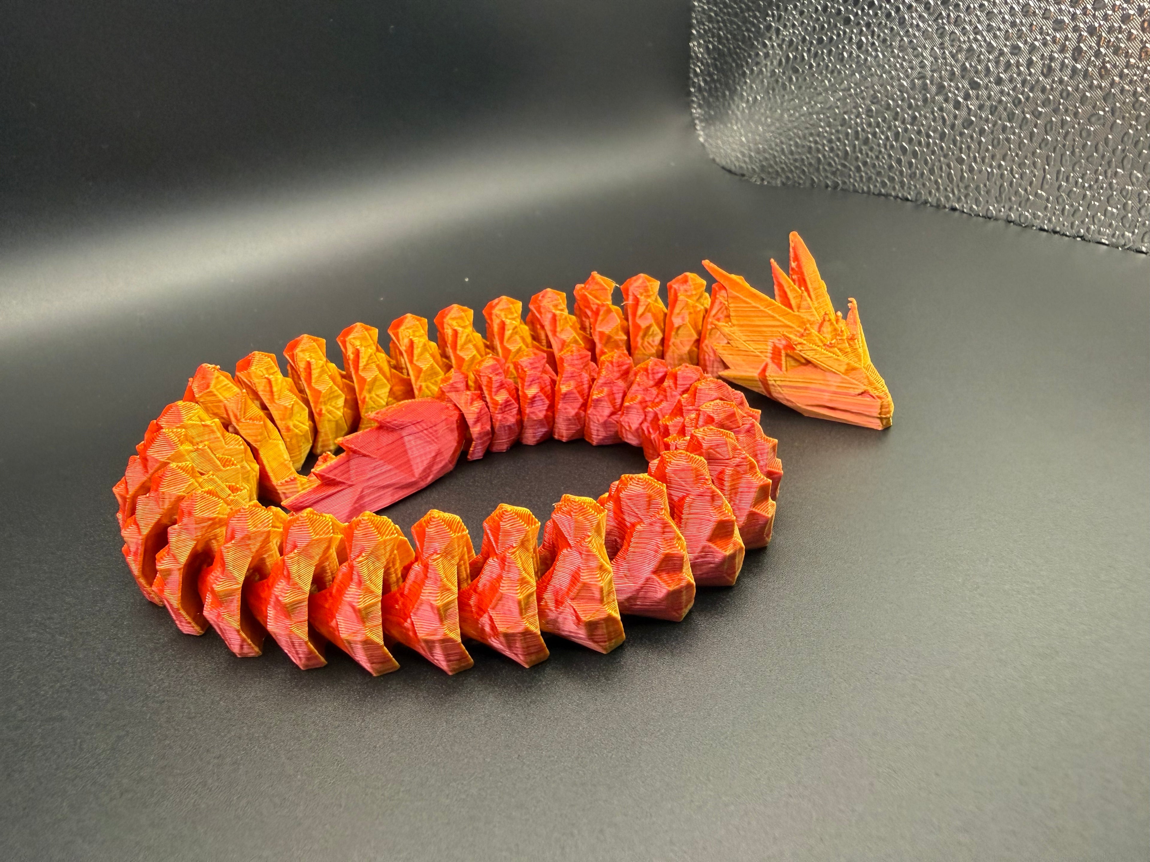 3D printed articulated crystal dragon