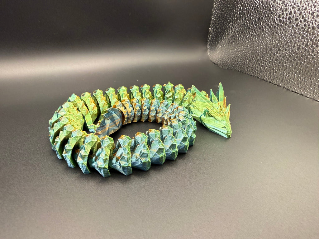 3D printed articulated crystal dragon