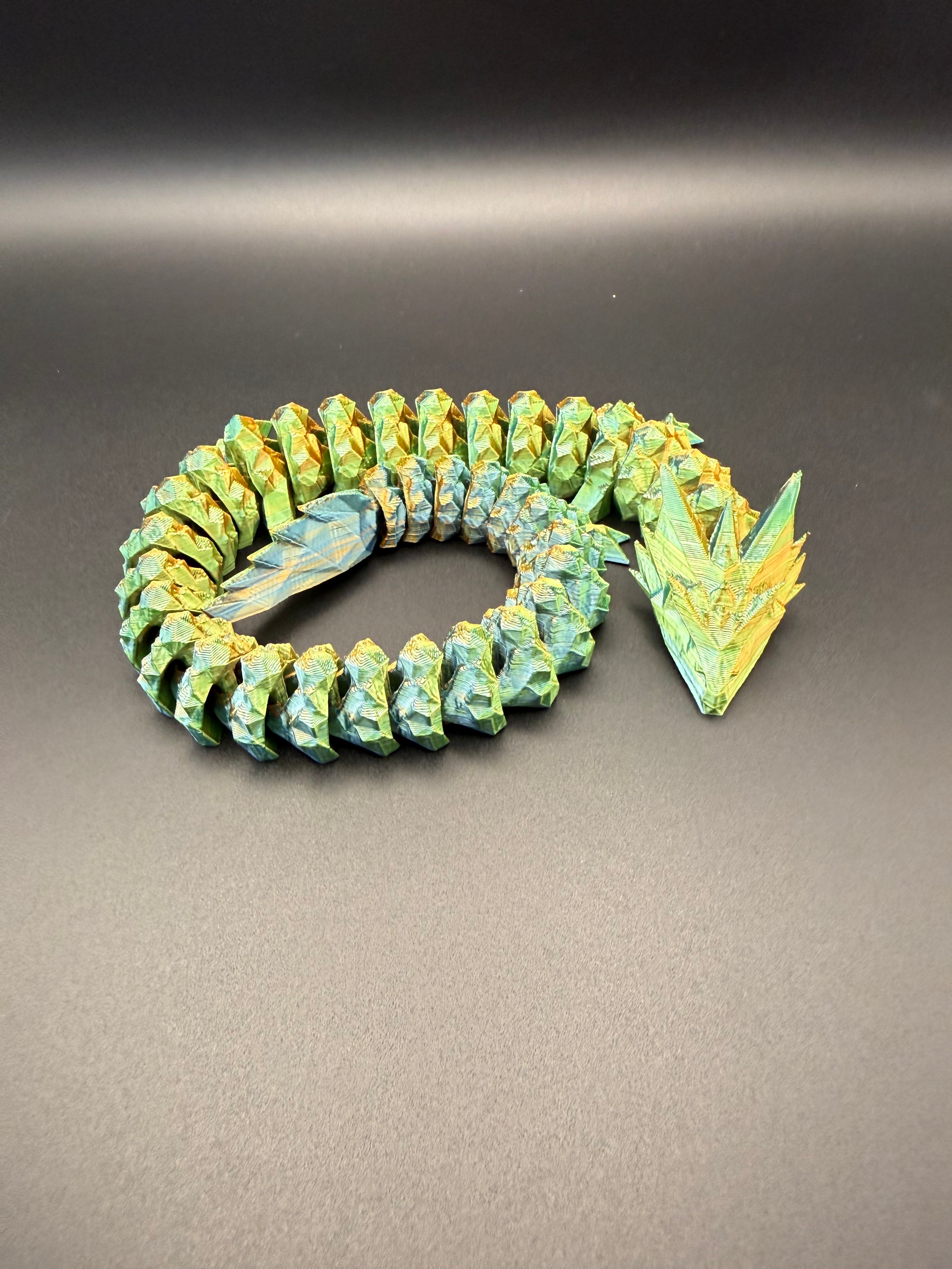 3D printed articulated crystal dragon